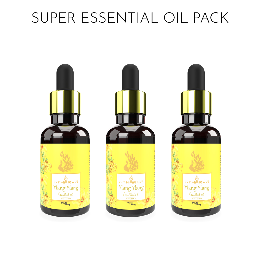 Pack of Three Atharva Ylang Ylang Essential Oil (15ml)